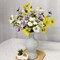 8PCS Artificial Anemone Flower White Purple Yellow Realistic Faux Poppy Flowers with Stems 19" Silk Mixed Spring Floral Arrangement Fake Wildflowers for Home Wedding Decor Indoor